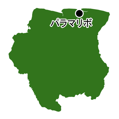 スリナム共和国無料フリーイラスト｜首都名(緑)